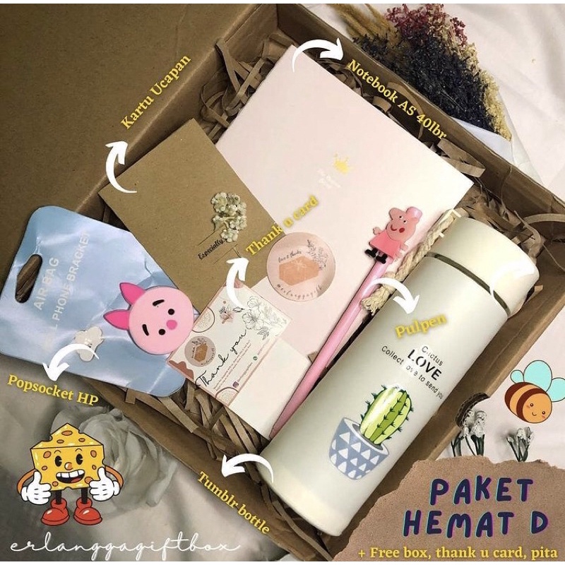 PAKET HEMAT / KADO ULANG TAHUN / HAMPERS MURAH / GIFTBOX WISUDA / ANNIVERSARY / KADO CEWEK COWOK / PAKET MURAH MERIAH / HADIAH / HAMPERS CANTIK / SENDOK REUSABLE / BOTOL MINUM / NOTEBOOK / KADO CUSTOME