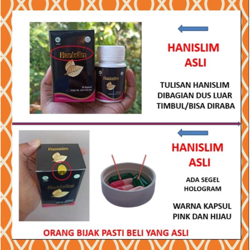 HANISLIM Obat Pelangsing Penurun Berat Badan Herbal Original BPOM Obat Diet Herbal Paling Ampuh