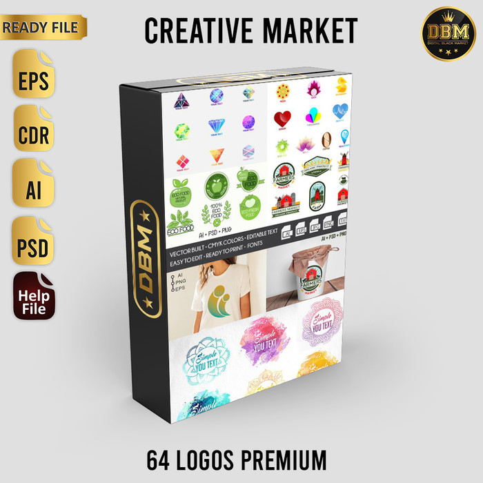 64 Logos Premium - Photoshop &amp; Illustrator