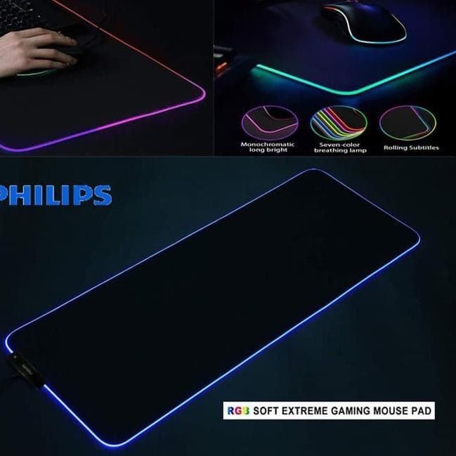 Mousepad Gaming philips extended xxl rgb 80x30cm speed SPL7204 - Alas Mouse pad mat xxxl SPL-7204