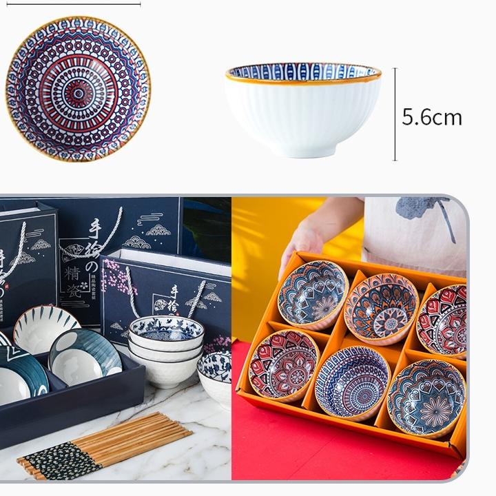 Langsung Beliii.. 【Pengiriman Gratis】 Mangkok Set Japan Mangkok Keramik Set Souvenir Mangkok Set 6 M