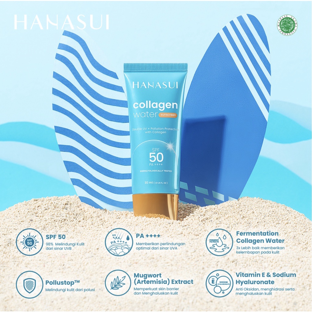 Hanasui Collagen Water Sunscreen SPF50PA+++ Tabir Surya 30ml BPOM