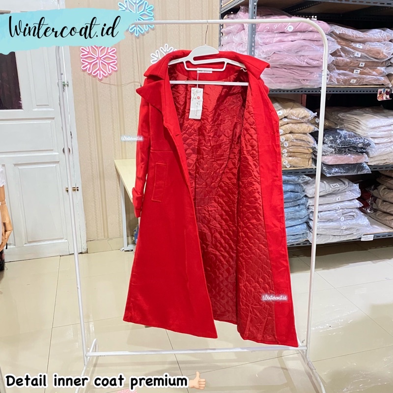 Long coat wool wanita Emily wol jacket mantel import panjang spring autumn winter korean style hangat coklat hitam merah