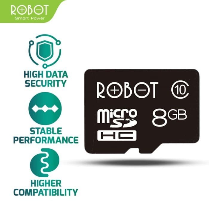 (NEW) ROBOT 8GB Memory Card Micro SD Class 10 Speed with Package (BY 88ACC)