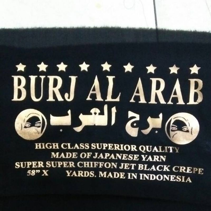Kain Sifon Silk / Sifon Arab / Saudi Jetblack Meteran Al Burj