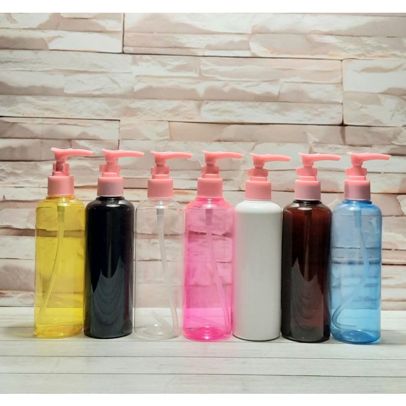 Botol Pump 250ML Botol Pump 250 ML botol 250ml Tutup Pump Kancing Pink Import