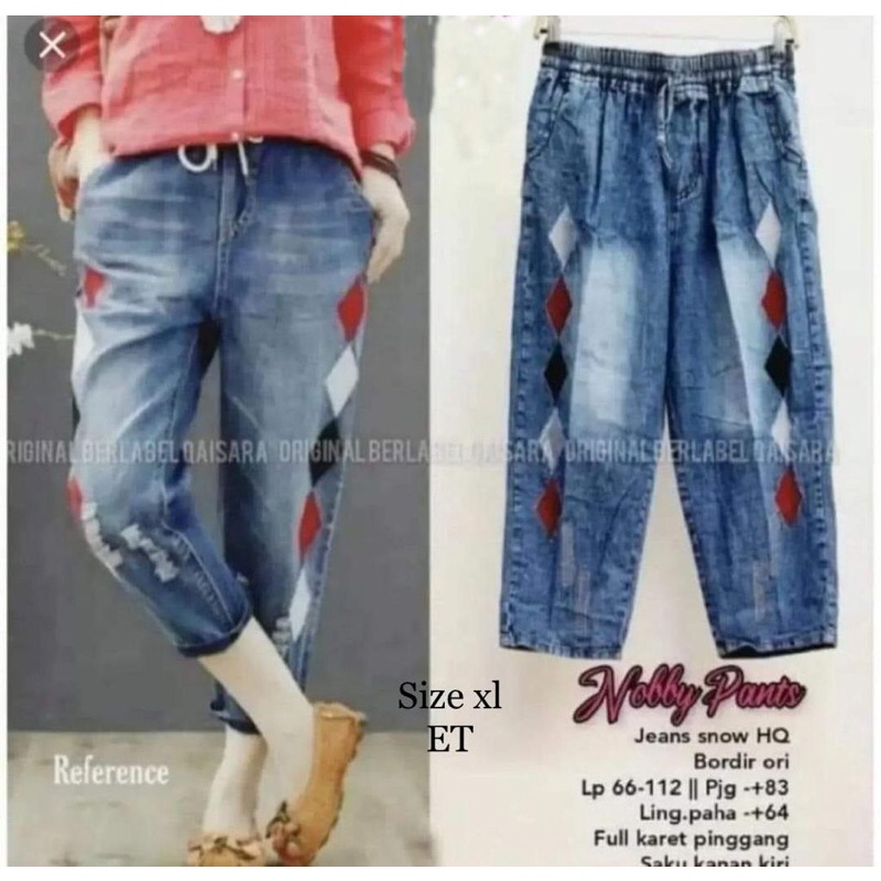 Celana jeans kulot 7/9 import