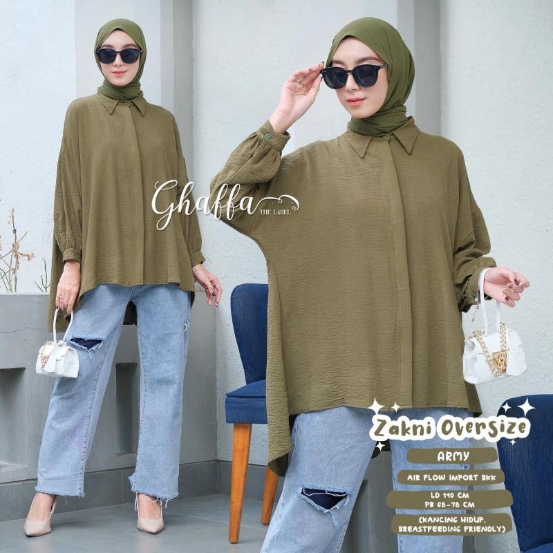 ATASAN WANITA ZAKNI BLOUSE OVERSIZE BY GHAFFA