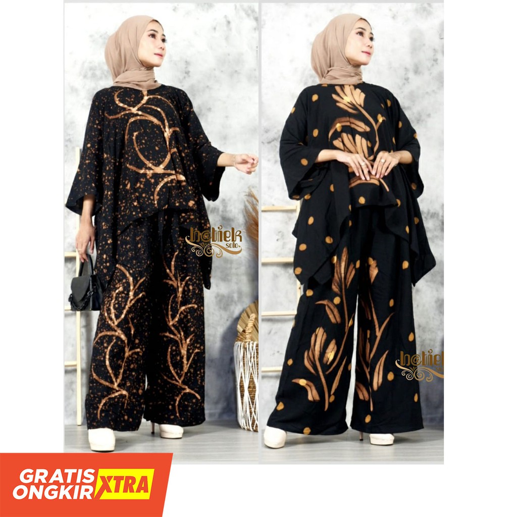 SET CP WAKA LUKIS PURBO Baju Batik Setelan One Set Stelan Wanita Muslim Kekinian Jumbo Korea Murah