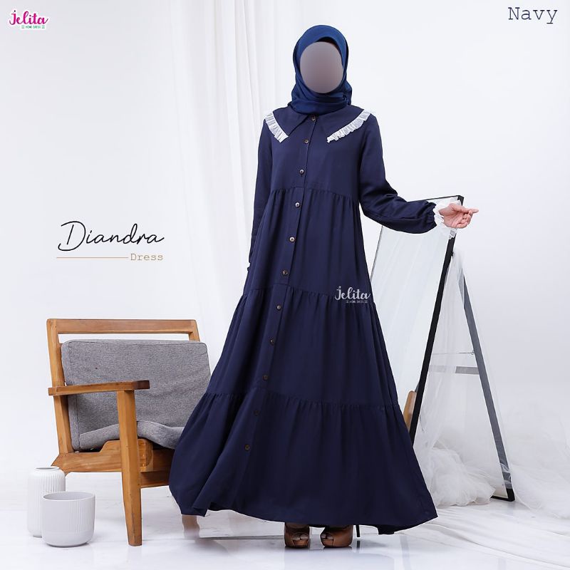 Gamis Rayon Diandra Jelita Dress/Gamis Rayon Jelita Homedress/Gamis Adem Busui/Gamis Cantik Muslimah