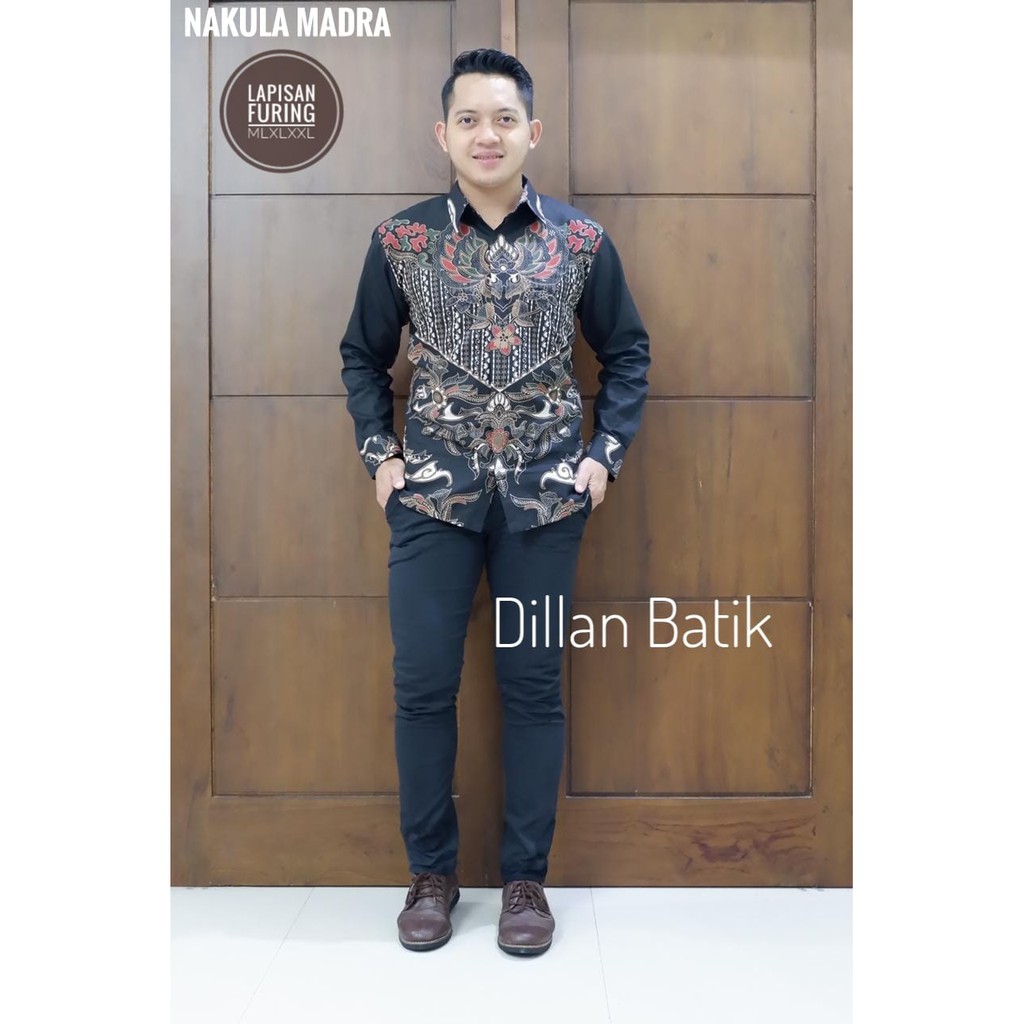 NAKULA MADRA DILLAN KEMEJA BAJU BATIK PRIA SOLO LENGAN PANJANG PENDEK LAPIS FURING ATASAN BATIK PREMIUM MODERN KATUN HALUS CAKRA SENA PARANG KUSUMA ELANG GOLD GARUDA PANCASILA GODONG SIMBARAN GURDO WISESO JANUR ATMAJA JAYA YUDA KAWUNG AGENG KAWUNG GURDO