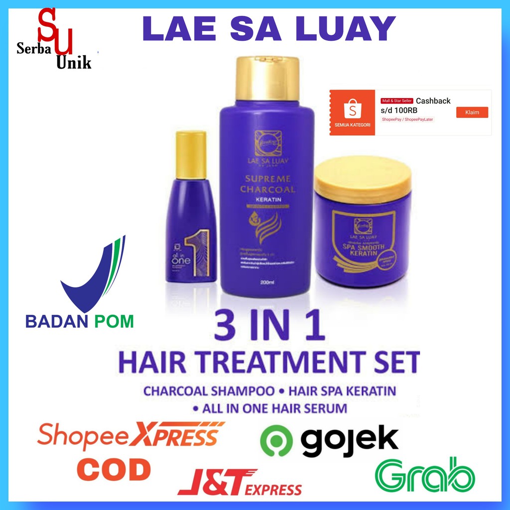 LAE SA LUAY BPOM PAKET 3 IN 1 SUPER SMOOTH HAIR / MASKER RAMBUT