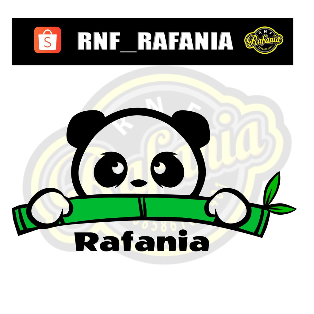 STIKER DINDING KAMAR RUMAH PANDA BAMBU NAMA BISA D GANTI SESUAI KEINGINAN CUSTOM