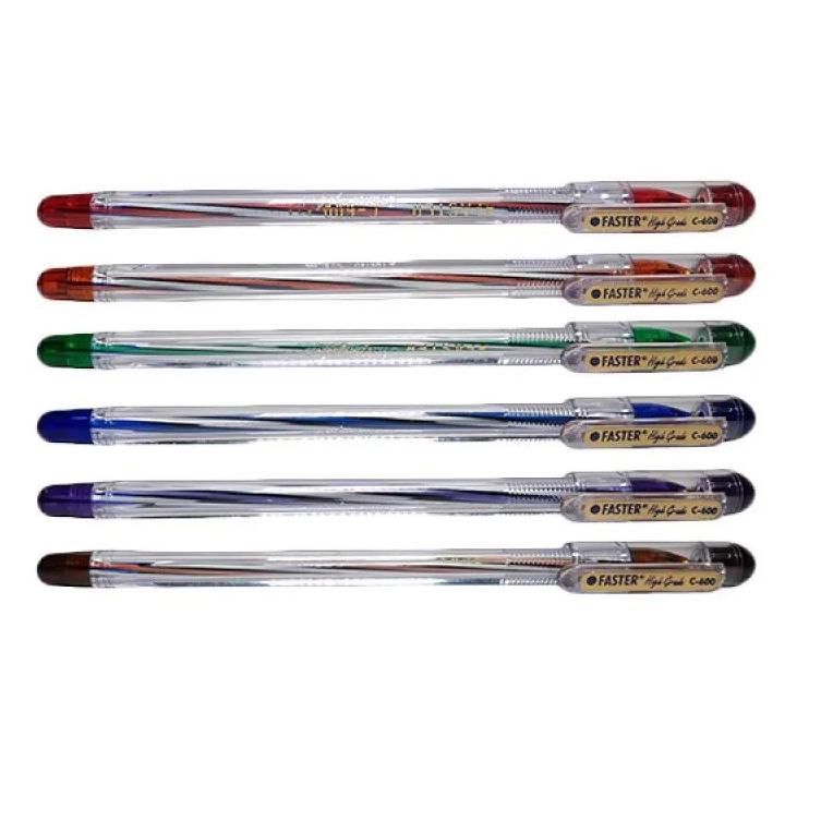 

68o!! PULPEN / PEN / PENA FASTER C600 [BIRU, HITAM] (12PCS)