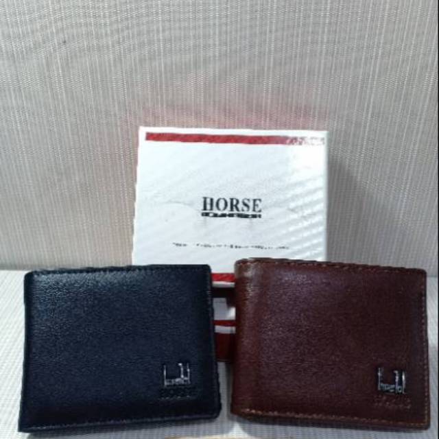 Dompet lipat Imperial Horse kulit asli polos 088#