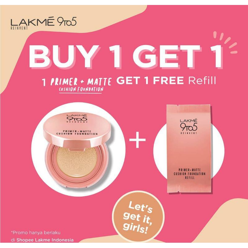 LAKME PRIMER MATTE CUSHION FOUNDATION (FREE CUSHION BUKAN REFILL) OR1100% BY LAKME