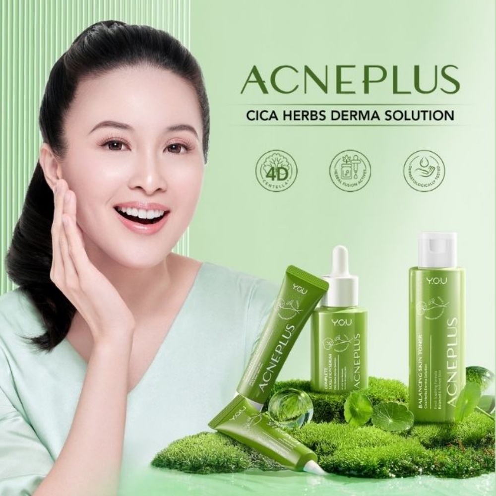 YOU AcnePlus Low pH Calming Cleanser 100ml | Triple Action Spot Care 15gr | Skin Defense Moisturizer 25gr | Complete Solution Serum 20ml | Balancing Skin Toner 100ml