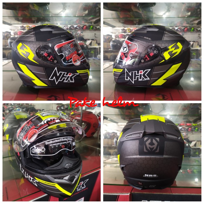 HELM NHK RX9 NAVY BLACK YELLOW DOFF FULL FACE