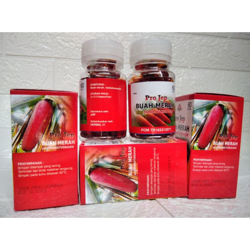 pro Jep Kapsul Pro Jep Buah Merah Plus Habbatussauda obat osteoporosis isi 60 herbal 21