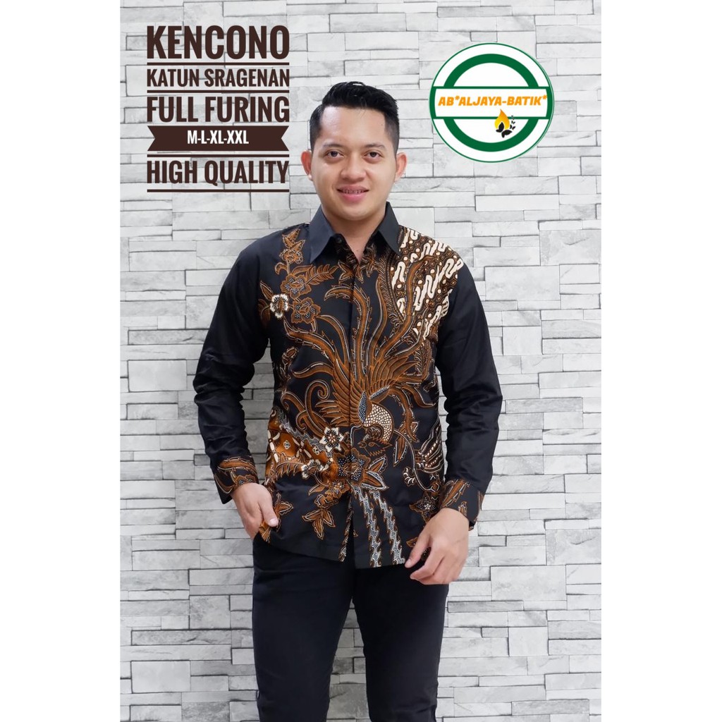 Batik Solo KENCONO Kemeja Pria Full Furing Katun Sragenan