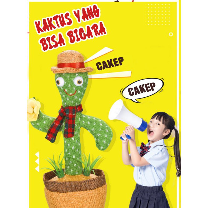 singing dancing cactus boneka kaktus joget flower / cowboy