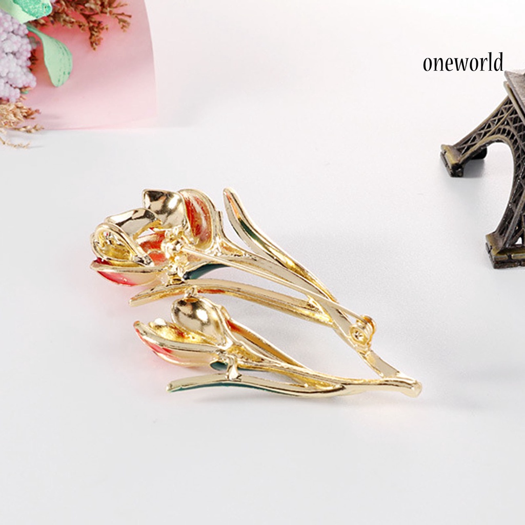 OW@ Elegant Simple All-match Costume Clothes Bag Flower Brooch Pin Jewelry Accessory