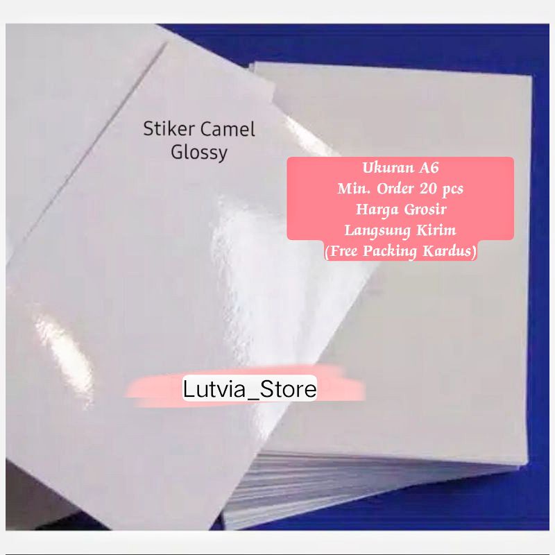 

Kertas Stiker Camel Kertas Cetak Resi Olshop Ukuran A6 Kertas Stiker Glossy mengkilat Merk Camel Kertas Sticker Glossy
