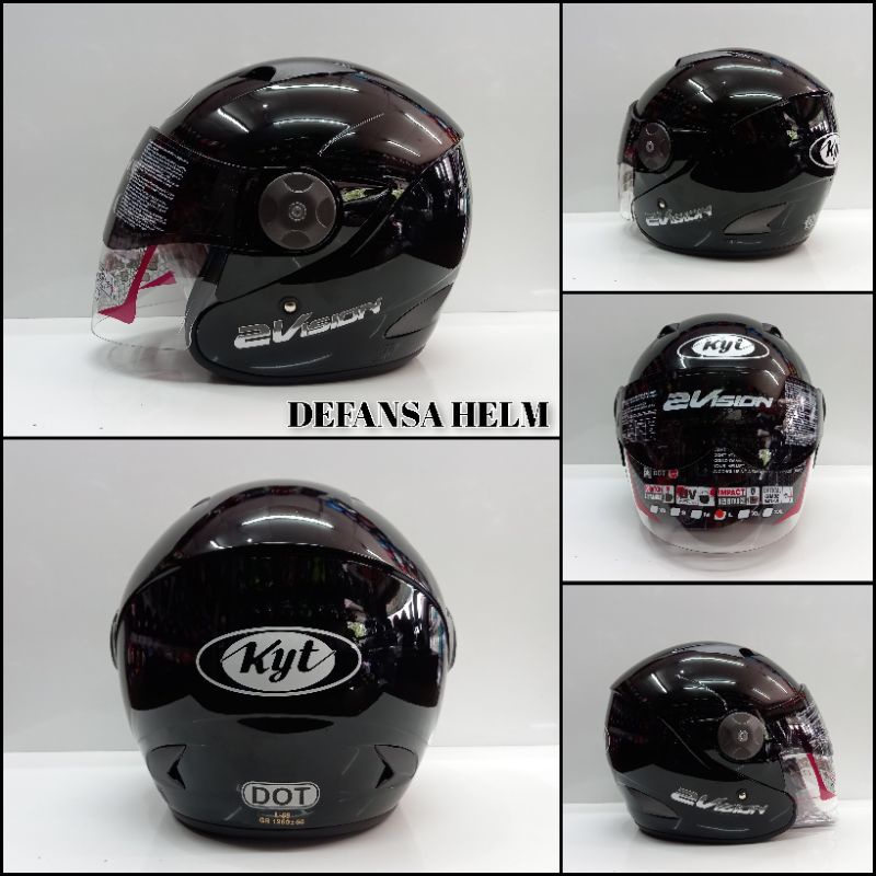 HELM KYT 2VISION SOLID HITAM GLOSSY