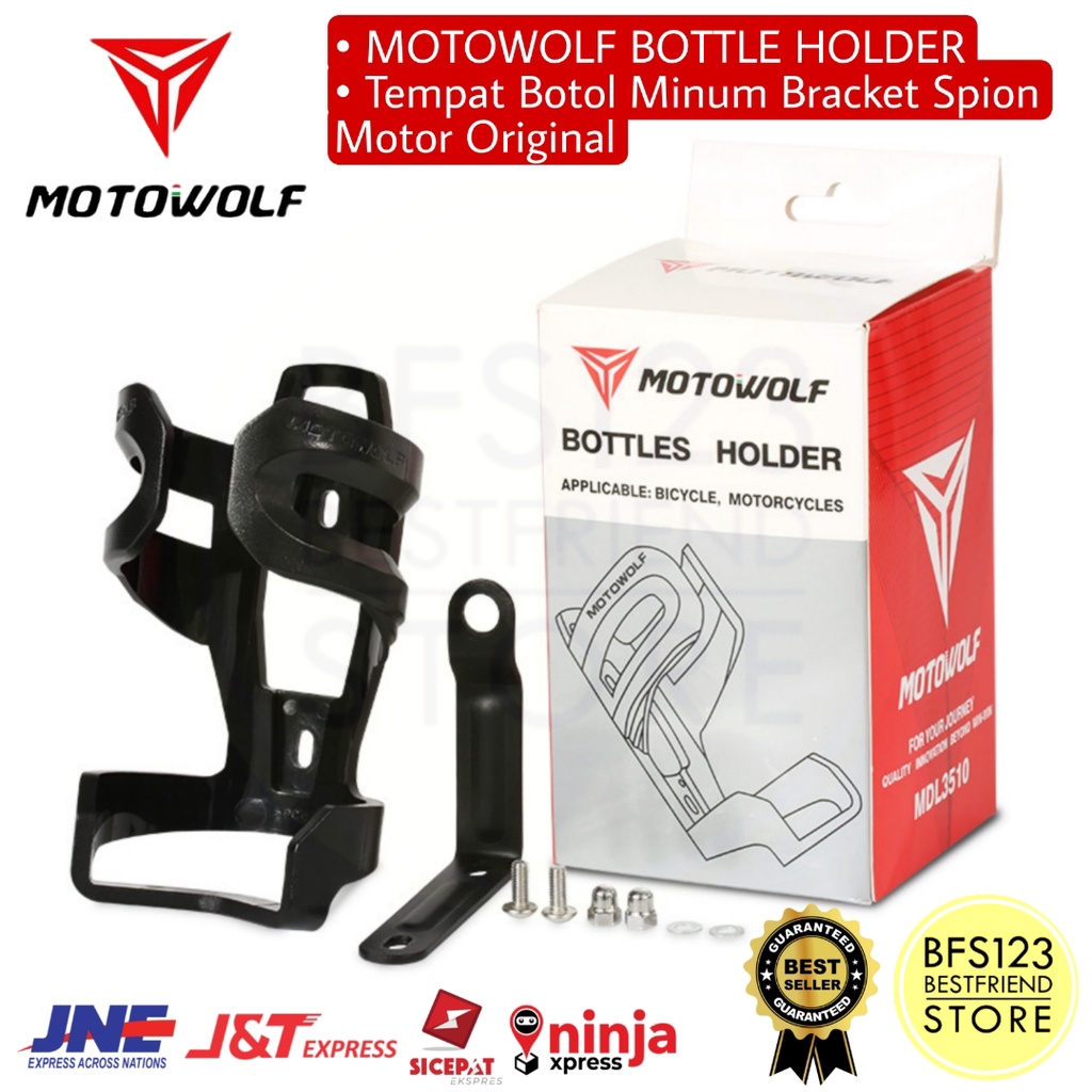 MOTOWOLF BOTTLE HOLDER Tempat Botol Minum Spion Motor Original