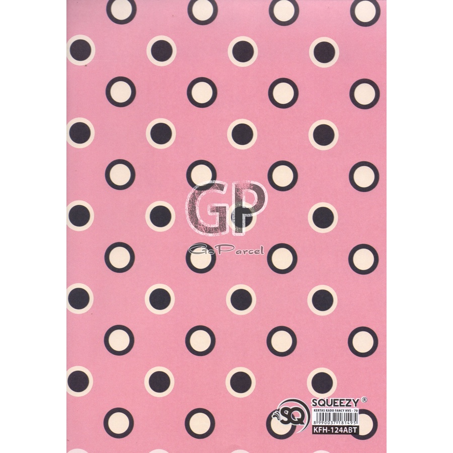 ( 5 Lembar ) KERTAS KADO SQ DOFF - GIFT WRAPPING PAPER ABSTRAK / ABSTRACT / SEGITIGA / DOT POLKADOT PINK/ TRIANGLE