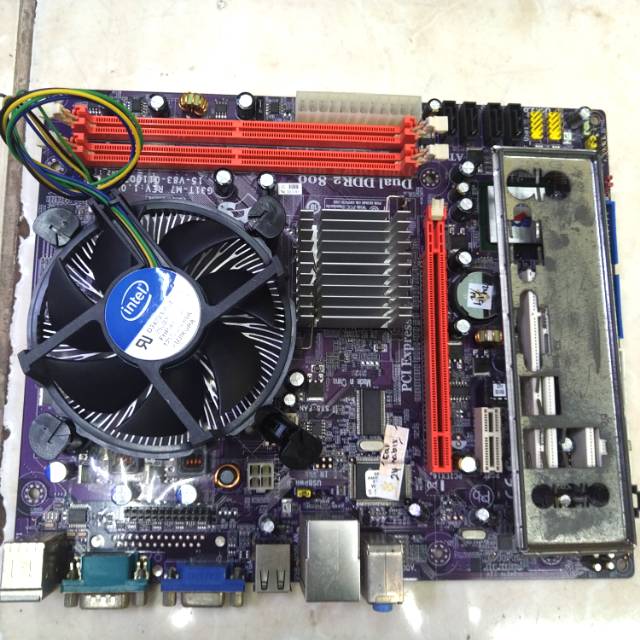 Paket mainboard lga 775 g31 prosesor core 2 duo E8500 fan