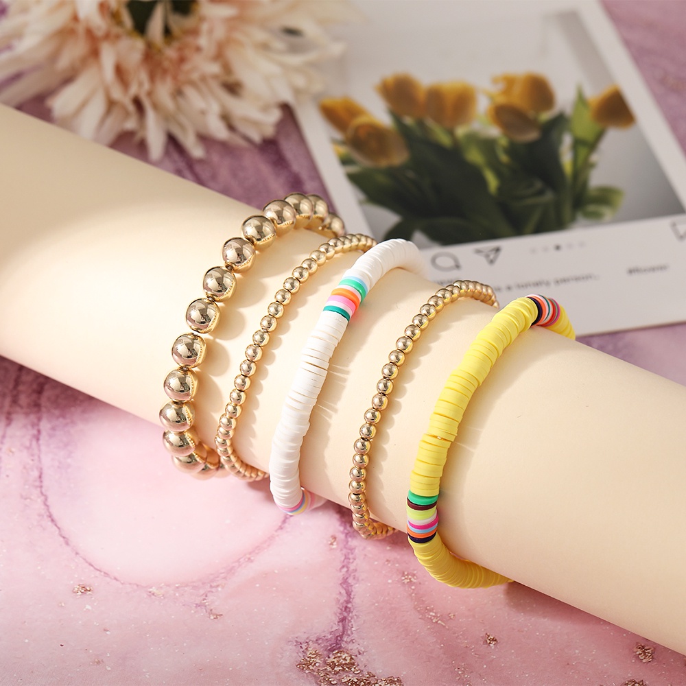 Set Gelang Manik-Manik Desain Bunga Kupu-Kupu Warna-Warni Gaya Bohemian