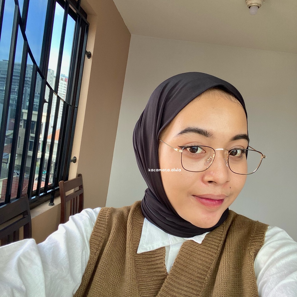 Gulos Kacamata Besi Ringan Kotak Wanita Pria - Kacamata Photocromic Minus Plus Antiradiasi Blueray-2