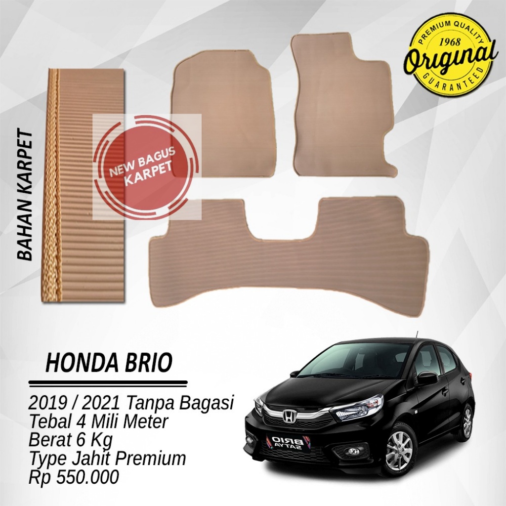 Karpet Mobil Tanpa Bagasi HONDA BRIO 2019/2021