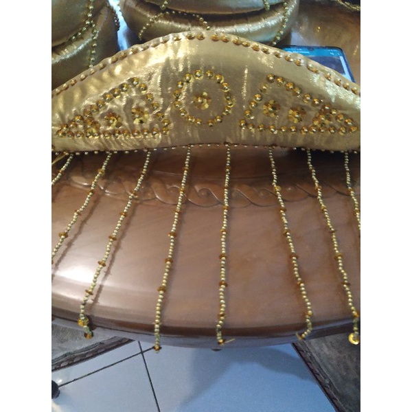 hiasan kening cadar adat betawi dewasa dan anak  gold dan merah