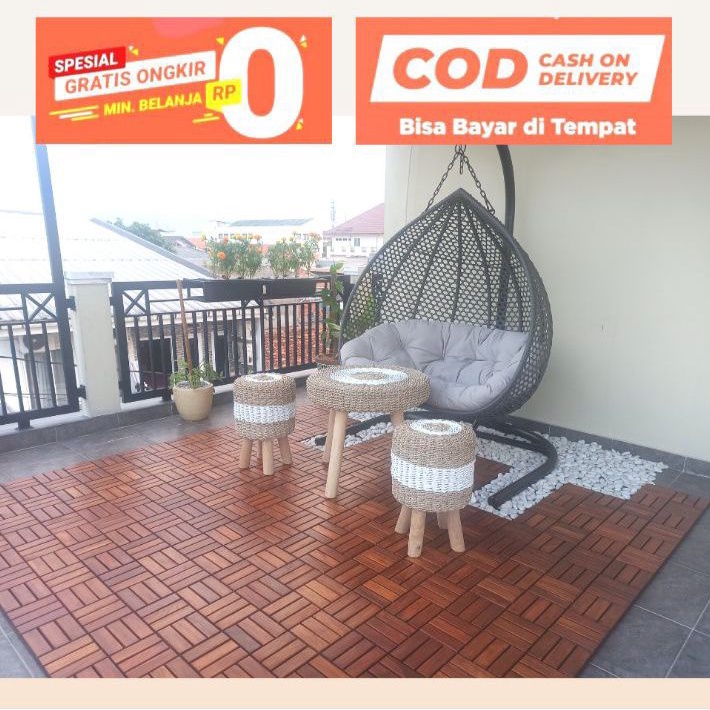 Lantai Kayu Jati / Ubin Lantai Kayu / Garden Tile Outdoor