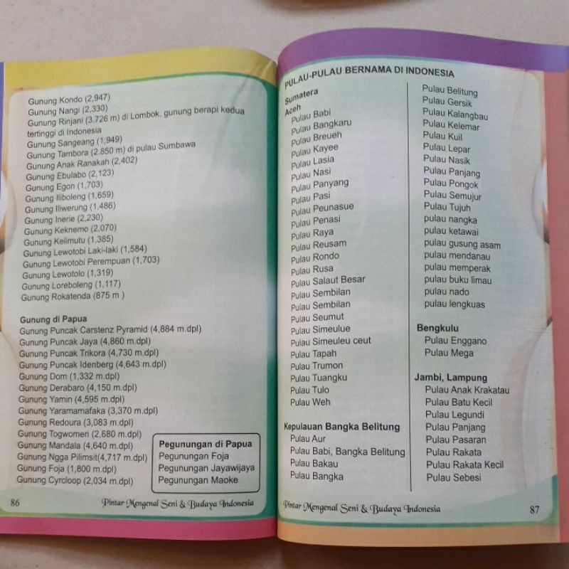 Buku Pintar Seni Dan Budaya 34 Provinsi di Indonesia - Full Colour