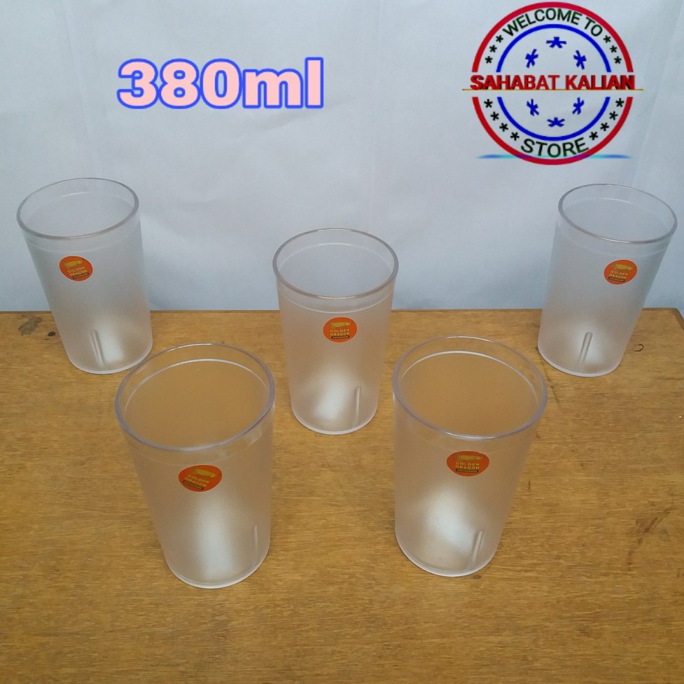 (6 PCS) GELAS PLASTIK GOLDEN DRAGON 847 380ML