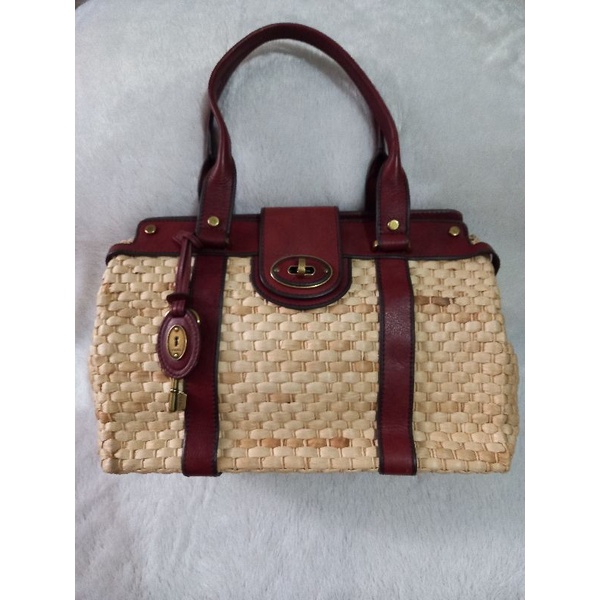 tas fossil VRI II rattan preloved