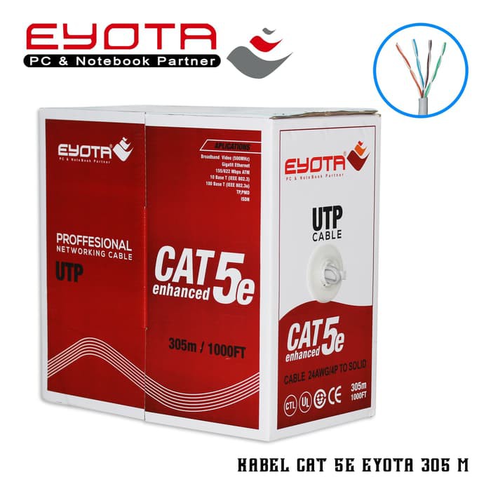 Kabel Lan UTP Cat5e 1 box [305 Meter] Eyota / Kabel Lan UTP Cat 5e