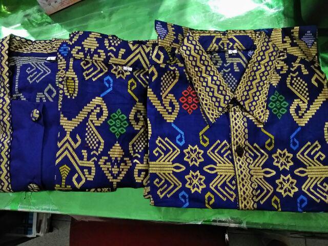 Sarimbit/ Couple Batik Rok N Blus Span Pendek Wanita Narita Prodo Biru