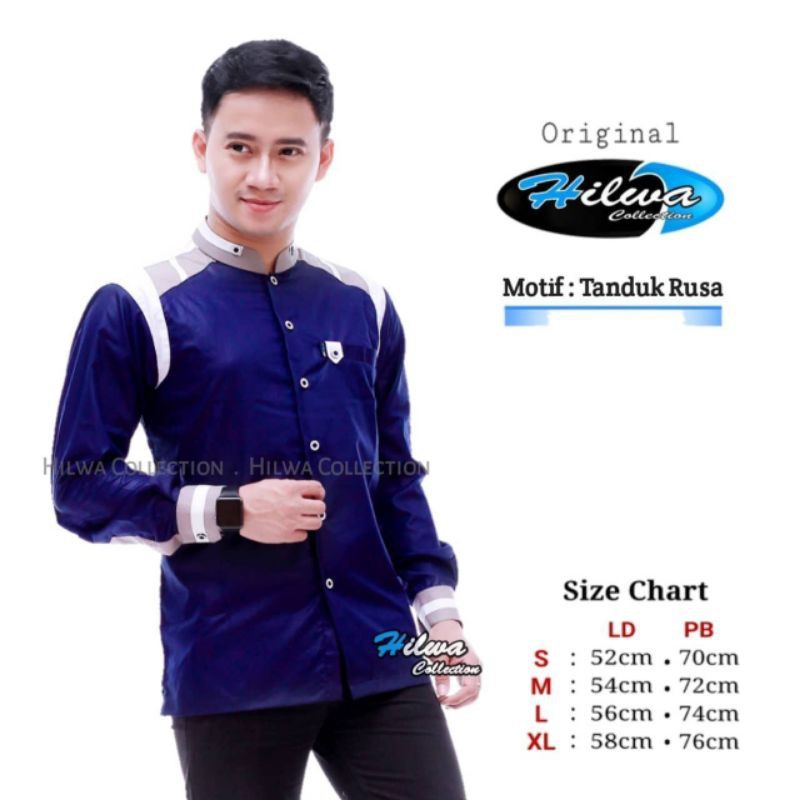 KOKO MOTIF TANDUK RUSA NAVY  TERLARIS KOKO GUS AZMI KOKO AZZAHIR