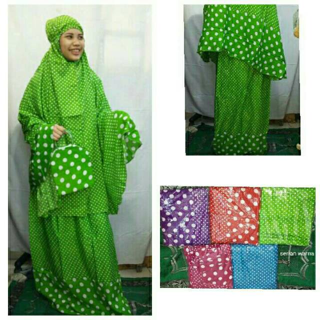 Mukena katun rayon polkadot terbaru