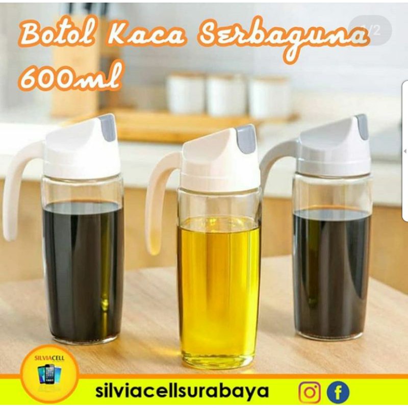 BOTOL KACA MINYAK KECAP CUKA TEH KOPI DLL BOTOL SERBAGUNA 600ML