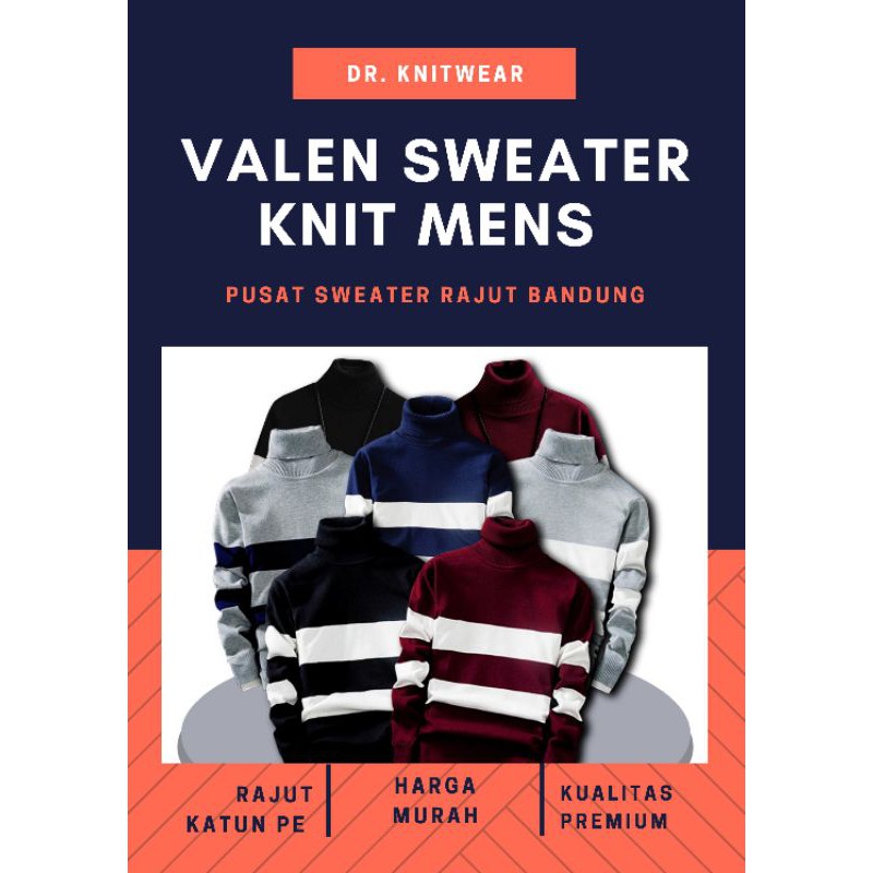 Rajut Valen Turtleneck Sweater Maroon - Sweater Rajut Kerah Tinggi Katun Pria Berkualitas