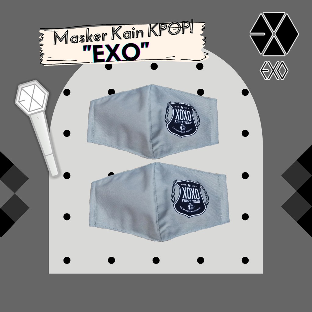 Masker kain EXO Kpop stuff fandmade murah
