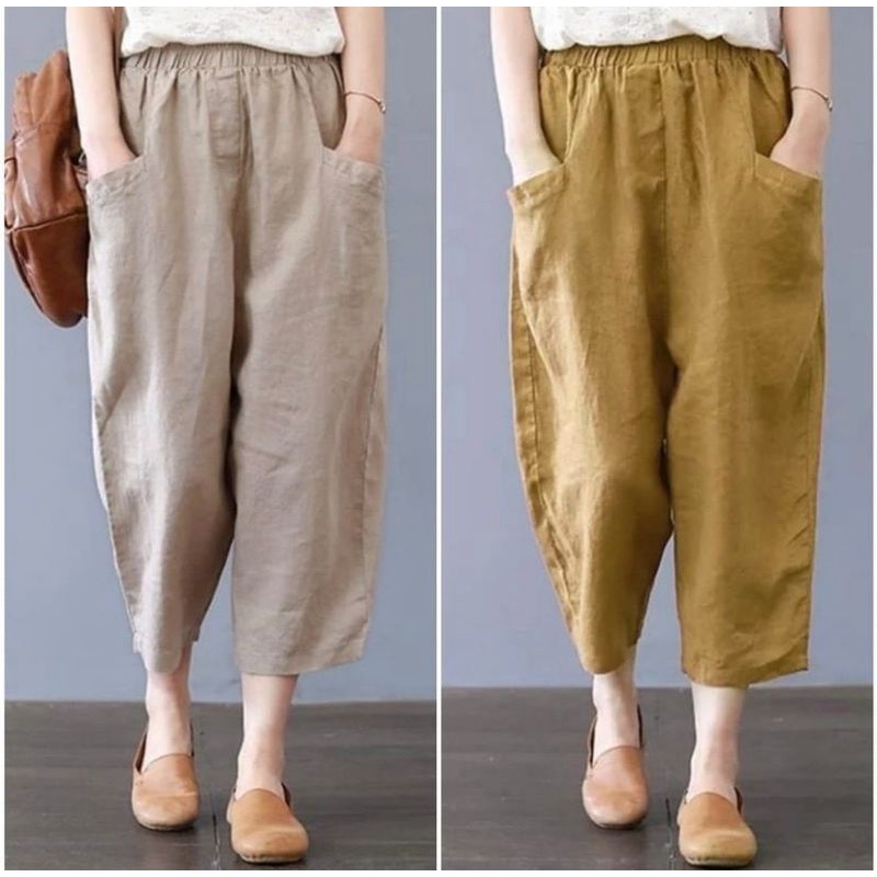 willow pants Katun celana panjang casual wanita longgar