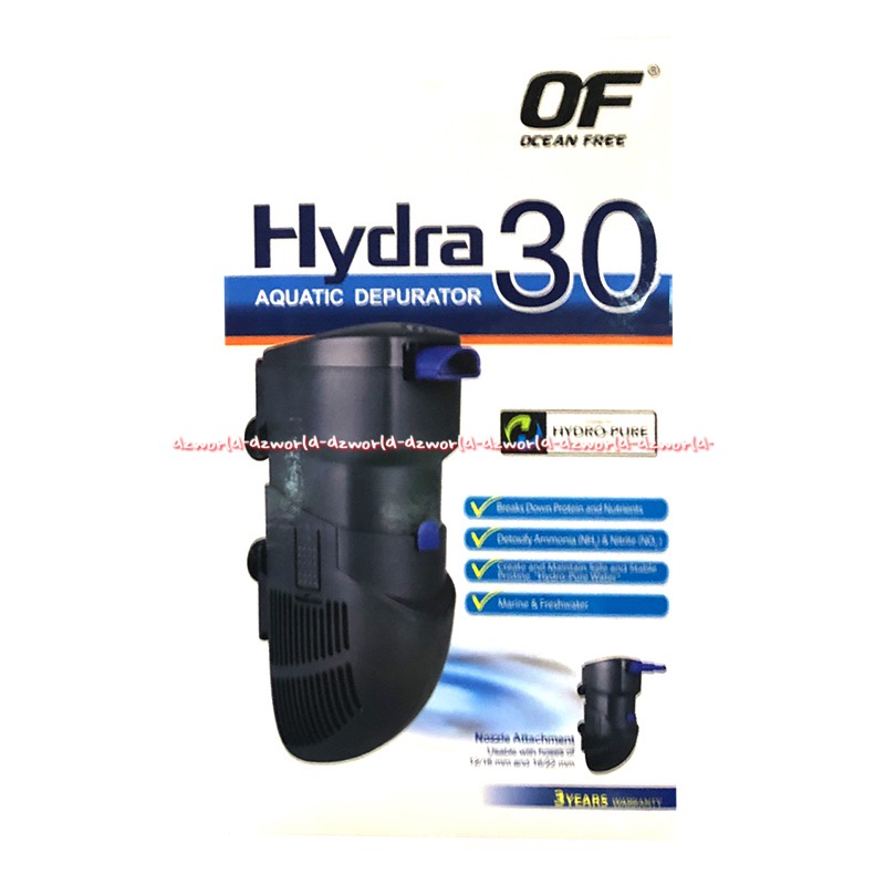 Ocean Free Hydra 30 Aquatic Depurator Alat Penjernih Air Akuarium Oceanfree Alat Filter Aquarium Tidak Berisik