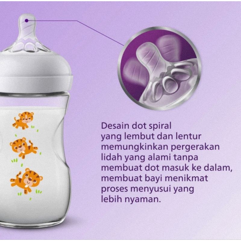 Philips Avent Natural Bottle Tiger 260ml Single Pack - Botol Susu Bayi