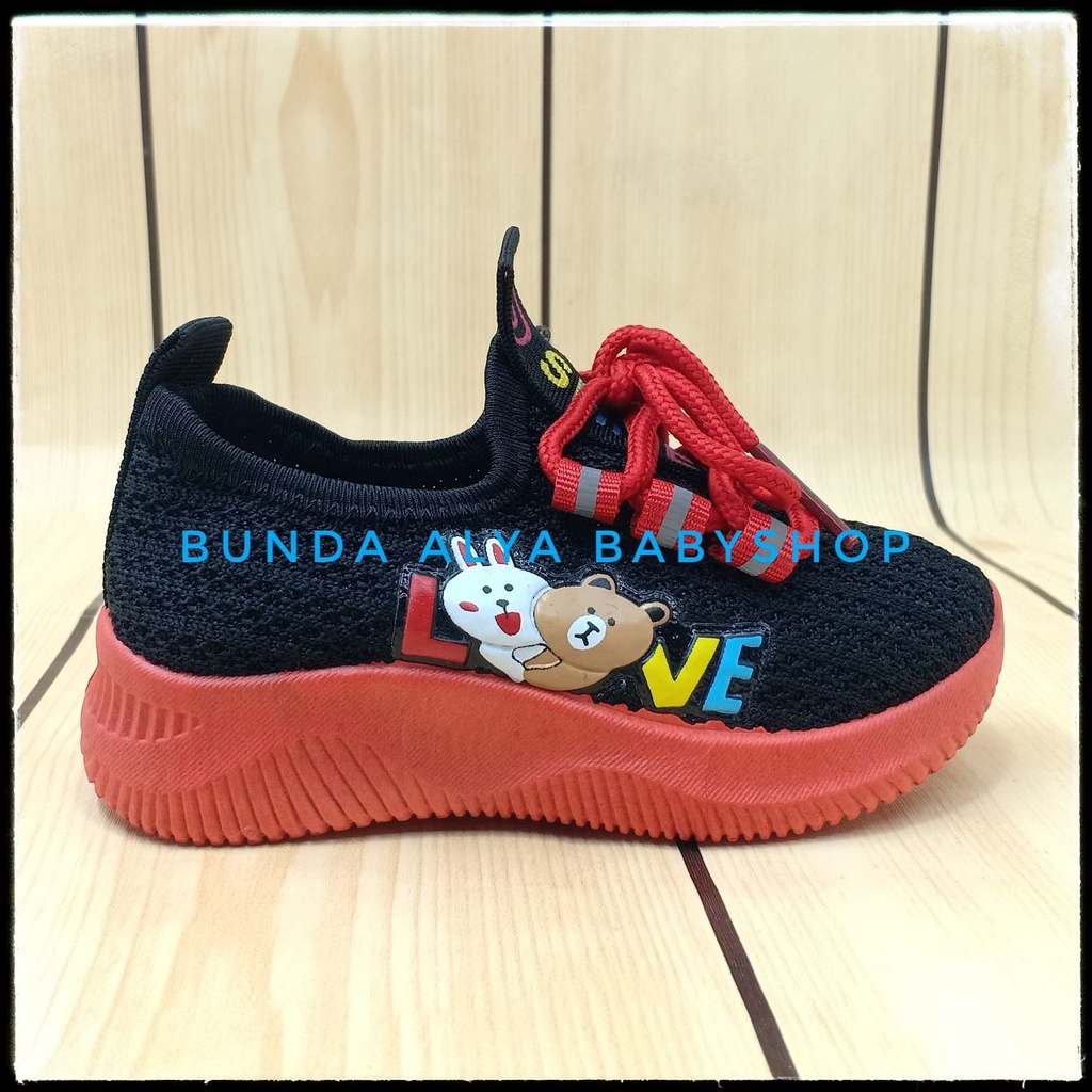 Sepatu Anak IMPORT Usia 2 3 4 Tahun Sol Lentur HITAM - Sepatu Anak Cowok Anti Licin 22 - 26 Alas Karet